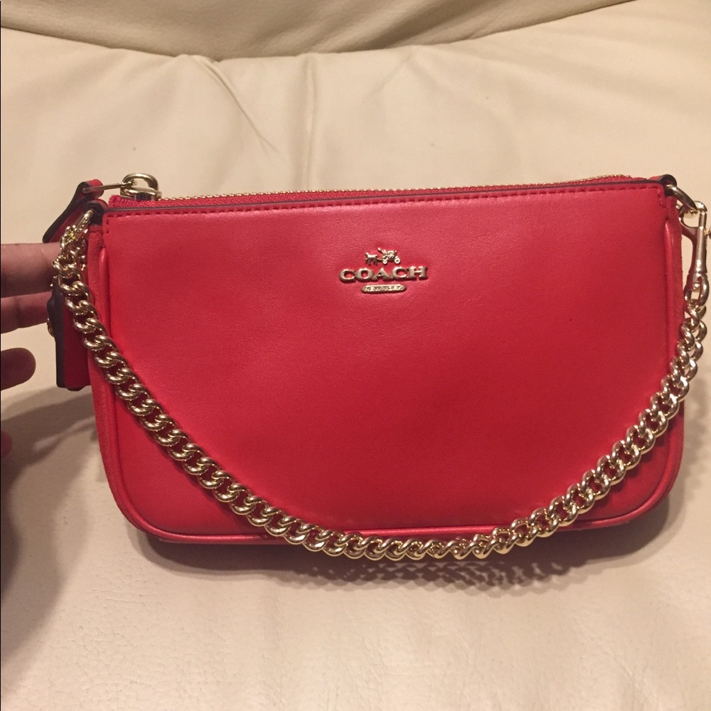 Coach x Selena Nolita 19 pouch wristlet, red